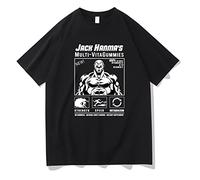 Unisex Baki The Grappler T Shirt Jack Hanma Graphic Printed Crew Neck Short Sleeve T-Shirt Pullover Tops Cosplay Costume Tees for Men Women Black