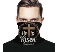Unisex Bandana He Is Risen Cross With Crown Of Thorns Jesus Neck Gaiter Warmer Headwear Microfiber Balaclava For Running Climbing Tennis