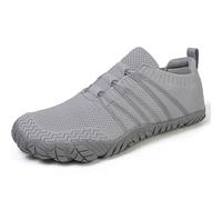 Unisex Barefoot Shoes for Men and Women with Wide Toe Box Zero Drop Design Minimalist Hike Footwear Water Shoes Five Finger Cross-Trainer Ideal for Walking Hiking and Grounding Activities Grey