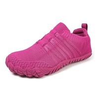 Unisex Barefoot Shoes for Men and Women with Wide Toe Box Zero Drop Design Minimalist Hike Footwear Water Shoes Five Finger Cross-Trainer Ideal for Walking Hiking and Grounding Activities Rose Red