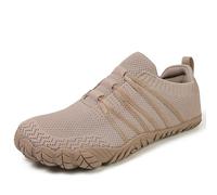 Unisex Barefoot Shoes for Men and Women with Wide Toe Box Zero Drop Design Minimalist Hike Footwear Water Shoes Five Finger Cross-Trainer Ideal for Walking Hiking and Grounding Activities Beige