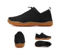 Unisex Barefoot Wide Outdoor Shoes Slip On Womens Mens, Barefoot Trainers for Walking Hiking and Grounding Activities (Black,12)
