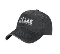 Unisex Baseball Cap Adjustable Choose Your Weapon Chess Cowboy Cap Casual Breathable Sun Hat for Men Women Black