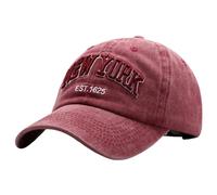 Unisex Baseball Cap Embroidery Adjustable Cotton Summer Sun Hat Polo Style Classic Sports Casual Hip Hop Cap Peaked Caps for Men Women Baseball Hats Wine