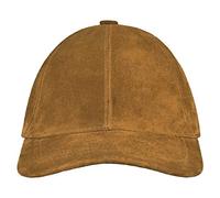 Unisex Baseball Cap Genuine Suede Leather Work Sports Hat Adjustable Hip-Hop Cap (Tan)
