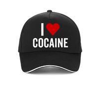 Unisex Baseball Cap Men's and Women's I Love Cocaine Print Baseball Cap Adjustable Cotton Cap Summer Style Golf Snapback Unisex