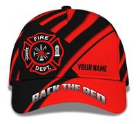Unisex Baseball Cap Soft Snapback-Cap Breathable Dad-Caps for Running Outdoor Hip Hop 3D Printed Customizable Fire Dept - Back The Red