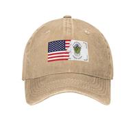 Unisex Baseball Hat Flag of The Lac Du Flambeau Ojibwe Nation and America Sun Visor Hat Ladies Breathable Trucker Hats, for Fishing, Outdoor, Golf, 55-59cm