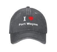 Unisex Baseball Hat I Love Fort Wayne Denim Hat Youth Fashion Outdoor Hats, for Outdoor, Cycling, Golf, 55-59cm