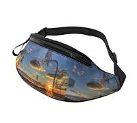 Unisex Basketball Court Print Belt Bag, Adjustable Strap Waist Bag Crossbody Bag for Travel Hiking Sports
