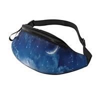 Unisex Beautiful Starry Moon Print Belt Bag, Adjustable Strap Waist Bag Crossbody Bag for Travel Hiking Sports