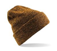 Unisex Beechfield Heritage Vintage Double Knit Beanie Hat Antique Mustard One Size