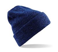 Unisex Beechfield Heritage Vintage Double Knit Beanie Hat Antique Royal Blue One Size