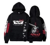 Unisex Berserk Hoodie Guts Sweatshirt The Black Swordsman Guts Harajuku Casual Black Hoodie Jumper