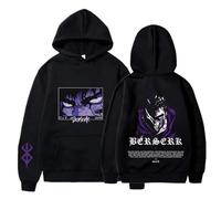 Unisex Berserk Hoodie Guts Sweatshirt The Black Swordsman Guts Harajuku Casual Black Hoodie Jumper