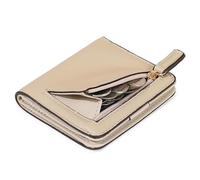 Unisex Bifold Front Pocket Wallets, Womens Minimalist Card Case with ID Window, RFID PU Leather Card Holder (Beige)
