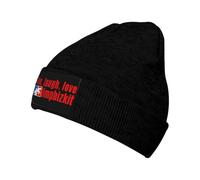 Unisex Bizkit Rap Rock Limp Band Knitted Woolen Hat with Velvet Patch Design Cold-Proof Warm Soft and Skin-Friendly Dad Beanie Stylish Sports Casual Home Wear Dad Beanie Hat One Size Black