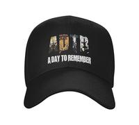 Unisex Black A Day Rock to Remember Band Baseball Cap Solid Color Curved Brim Caps Adjustable Outdoor Trucker Hats