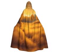Unisex black marble texture gold Print Hooded Cloak Costume for Halloween | Witch Vampire Grim Reaper Dark Mage Carnival Cape Costumes Cos Easter Costumes Cape Party Easter Carnival Comic
