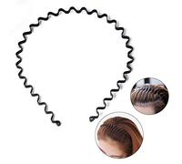 Unisex Black Spring Wavy Metal Hair Hoop Band Men Women Sports Headband Headwear Accessories