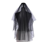 Unisex Black Veil For Halloween Celebration Costume Tulle Bride Cosplay Day Of The Death Wedding