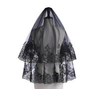 Unisex Black Veil For Halloween Celebration Costume Tulle Bride Cosplay Day Of The Death Wedding