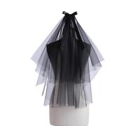 Unisex Black Veil For Halloween Celebration Costume Tulle Bride Cosplay Day Of The Death Wedding