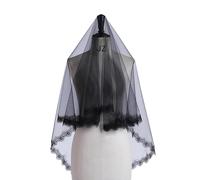 Unisex Black Veil For Halloween Celebration Costume Tulle Veil Bride Cosplay For Day Of The Death Wedding Lightweight Breathable
