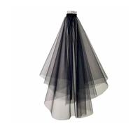 Unisex Black Veil for Halloween Celebration Costume Tulle Veil Bride Cosplay Hair Veil for Day of the Death Wedding