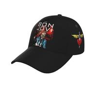 Unisex Bon Rock Band Jovi Baseball Cap Stylish Curved Brim Dad hat Full-Width Printed Hip Hop Street Fashion Design Sports Casual High-Visibility Trucker Hat