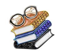 Unisex Book Glasses Brooch Perfect for Jackets Sweaters or Bags Versatile Fashion Pin Symbolizing Knowledge Lightweight Alloy Knowledge Brooch