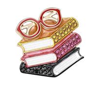 Unisex Book Glasses Brooch Perfect for Jackets Sweaters or Bags Versatile Fashion Pin Symbolizing Knowledge Lightweight Alloy Alloy Brooch