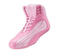 Unisex Boxing Boots, Men's Women's Fashion Adults Professional Wrestling Footwear, Kids Children Adults Boxers Trainers Fight Shoes for Training MMA Muay Thai Martial Arts (Pink,8.5)