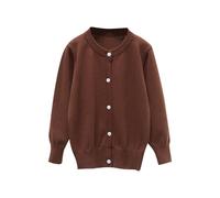 Unisex Boy' Girls' Cardigans Long Sleeve Cotton Knitted Jumper School Knitwear Anti-Pill Crewneck Cardigan Jacket Button Closure Warm Knit Sweater Fall Winter Warm Sweaters Coat Age 5-6 Years