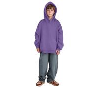 Unisex Boys Girls Oversized Hoodie Kids Plain Long Sleeve Pullover Sweatshirts Vintage Fashion Teenage PE School Warm Hooded Jumper with Pocket Autumn Casual Outerwear Age (Purple, 5-6 Years)