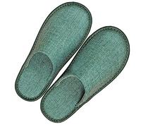 Unisex Breathable Linen House Slippers For Women And Men， Comfy Memory Foam,Non Slip Home Sleepers For Adult Couples Indoor Outdoor (Color : Green, Size : 35/36 EU)