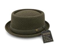 Unisex Breathable Mesh Pork Pie Hat, Lightweight Summer Short Brim Hat for Men Women, Casual Travel Beach Outdoor Daily Wear (Green)