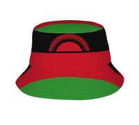 Unisex Bucket hat, Flag of Malawi Sun Visor Bucket hat, Suitable for Gardening, Beach, Camping, Fishing to Protect Eyes and Skin Black