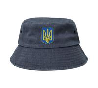 Unisex Bucket Hat Ukraine National Emblem Reversible Men’s Women’s Fisherman Hat Sun Hats for Hiking Travel Camping Fishing Summer Bucket Hats Sun Beach Cap Navy Blue