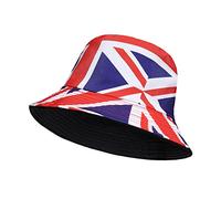 Unisex Bucket Hats Reversible Double-Sided Fisherman Hat Solid Outdoor Beach Getaway Headwear Sunscreen Women Men Bucket Hat (Union Jack)