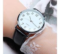 Unisex Business Fashion Leather Quartz Wrist Watch Watch Dogs Hat (Silver, One Size)