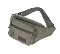 Unisex Canvas Fanny Pack Casual Crossbody Wallet Waist Bag Bum Bag for Sports Festival Workout Morning Jogging Running (Army Green)