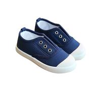 Unisex Canvas Low Top Sneaker Boys Girls Kids Lace Up Canvas Low Top Trainers Pumps (Navy, 10.5 Little Child)