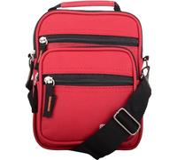 Unisex Canvas Style Multi-Functional Practical Shoulder Cross Body Utility Bag with Belt Loop - Red