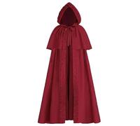Unisex Cape with Hood, Halloween Hooded Cape, Adult, Wizard Robe, Cape Coat, Shoulder Protection, Renaissance Cape Jacket, Gothic Knight Capelet, Fancy Dress, Uniform, Medieval Outfit for Halloween