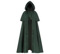 Unisex Cape with Hood, Halloween Hooded Cape, Adult, Wizard Robe, Cape Coat, Shoulder Protection, Renaissance Cape Jacket, Gothic Knight Capelet, Fancy Dress, Uniform, Medieval Outfit for Halloween