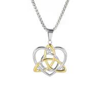 Unisex Celtic Knot Triquetra Trinity Love Heart Pendant Necklace Irish Witch Knot Amulet Vintage Necklaces Jewelry Mother Day fashion