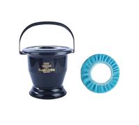 Unisex Chamber Pot, Bedpan Urinal with Toilet Seat, Urine Pots Bucket with Lid Handle Portable Potty for Women Men Elderly(Black,22.5cm)