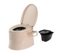 Unisex Chamber Pot, Night Pot， Portable Toilet with Seat, Lid, Handles and Roll Holder,Compact Bedpan Spittoon
