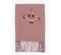 Unisex Checkmate Light Grey Wool Scarf - Grey Fabric / One Size